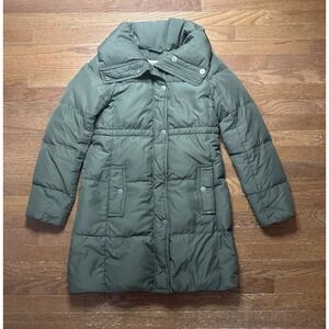 RUEHL No. 925 Women's Down Feather Olive Green Jacket Thigh Length Size Medium